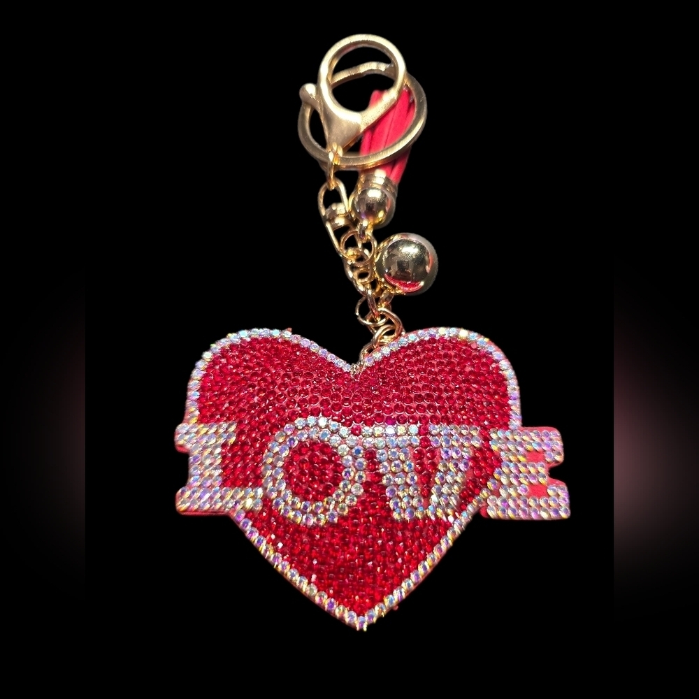 Red Heart LOVE Bsg Charm Keychain